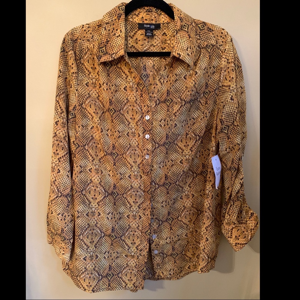 Snake Skin Print Shirt by Style & Co. 
Size L.